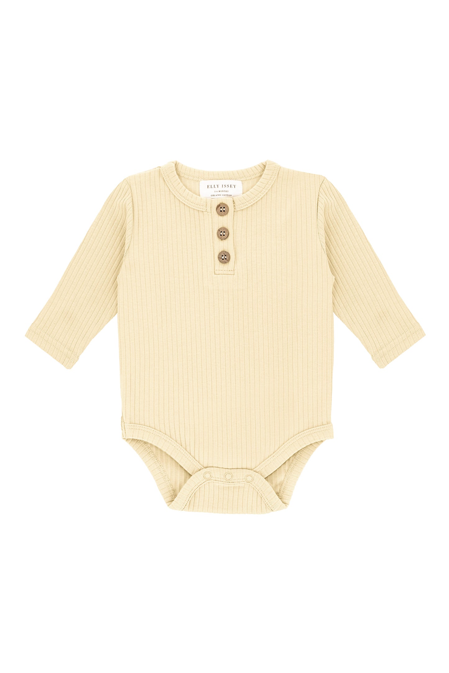 ORGANIC COTTON BRYNNE LONG SLEEVE BODYSUIT - PEBBLE CLAY