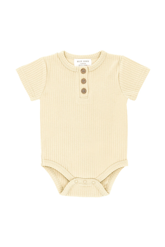 ORGANIC COTTON OAKLEY SHORT SLEEVE BODYSUIT - PEBBLE CLAY