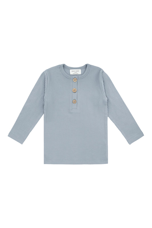 ORGANIC COTTON ELIO LONG SLEEVE TEE - CORAL MIST