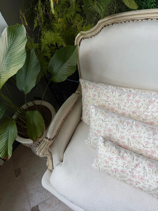 ORGANIC COTTON CUDDLE PILLOW - BLUSH MEADOW