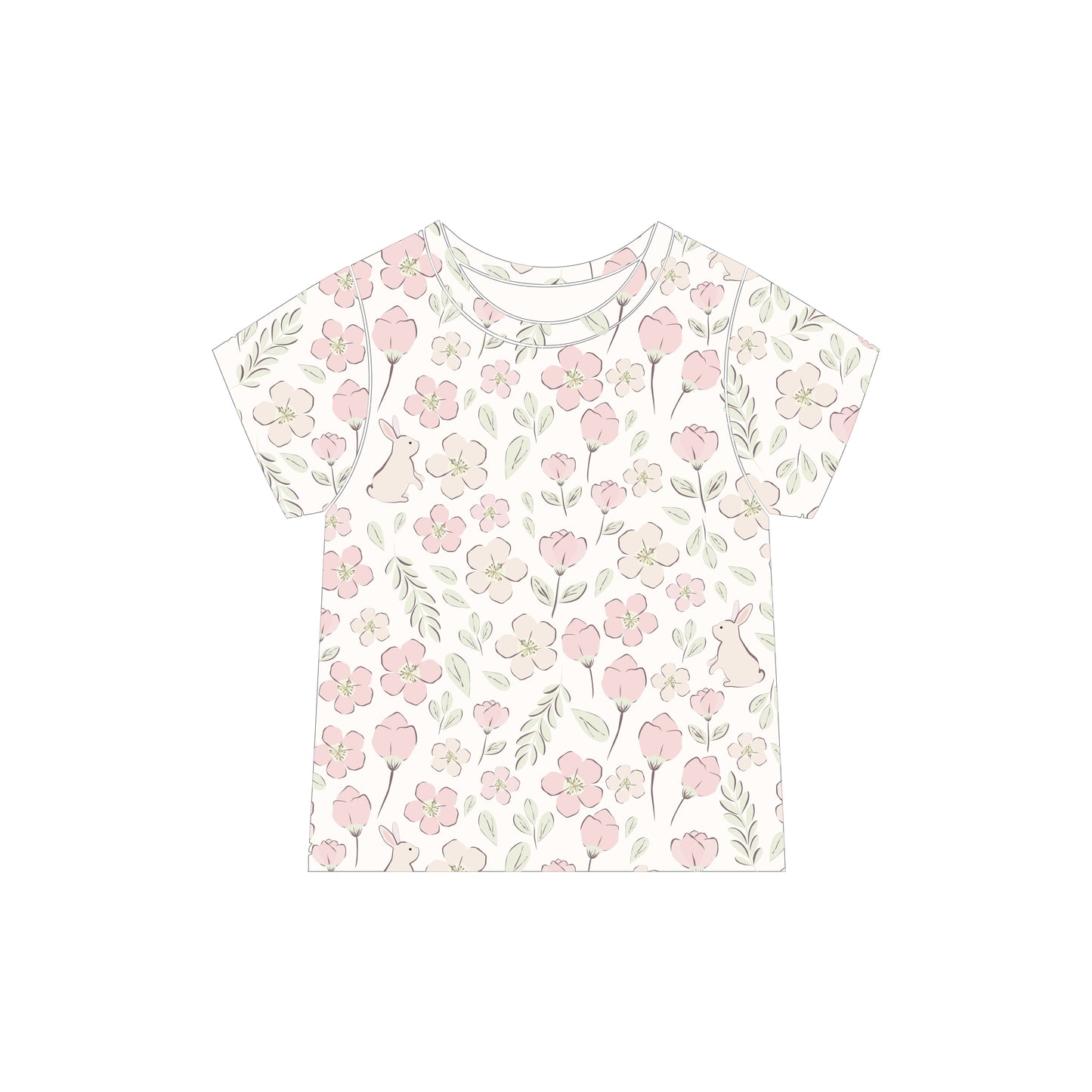 ORGANIC COTTON JOEY TEE - BLUSH MEADOW