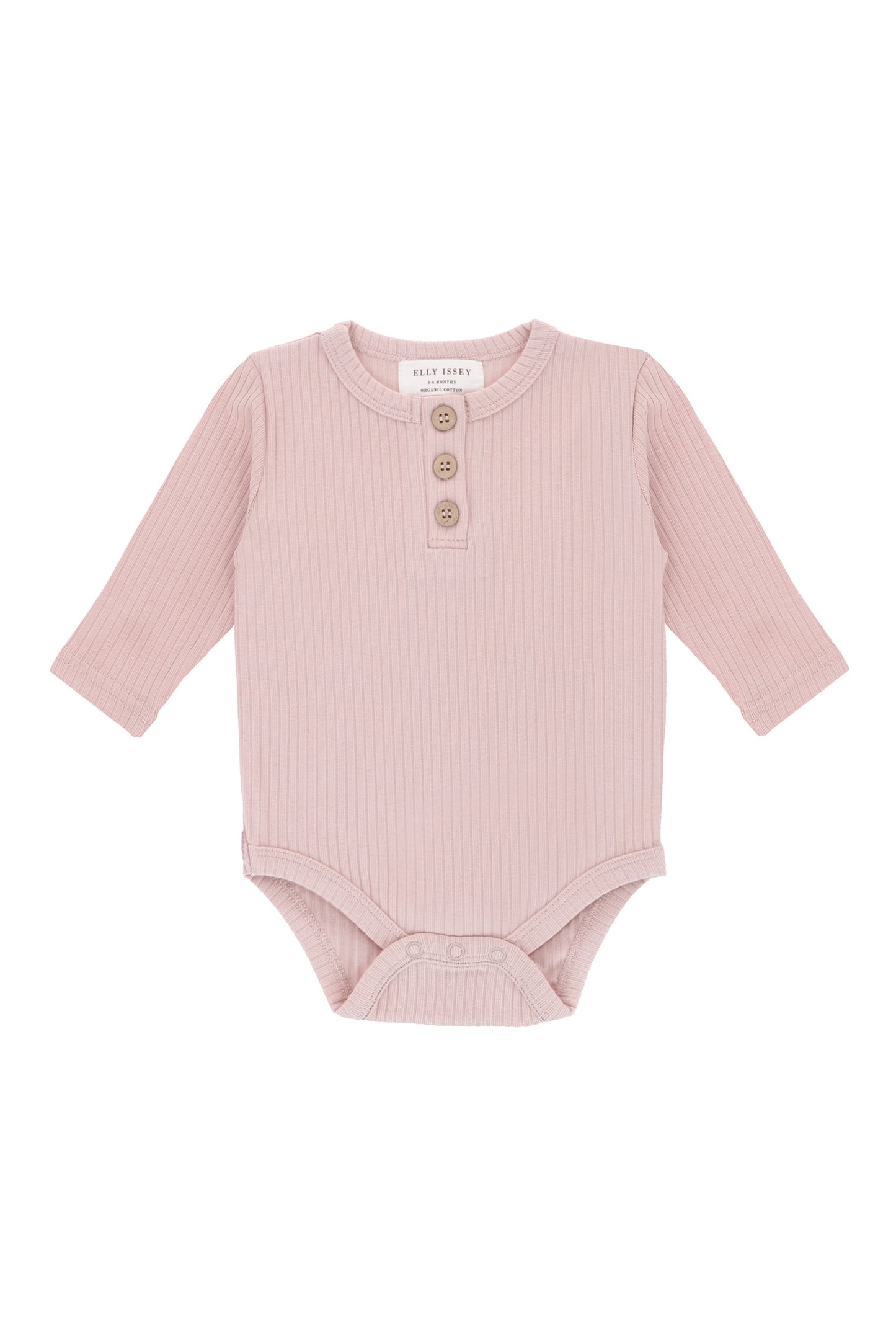 ORGANIC COTTON BRYNNE LONG SLEEVE BODYSUIT - CAMELLIA BLUSH