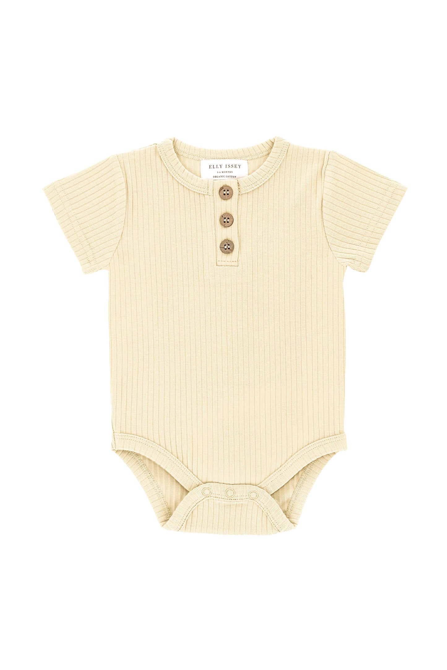 ORGANIC COTTON OAKLEY SHORT SLEEVE BODYSUIT - PEBBLE CLAY