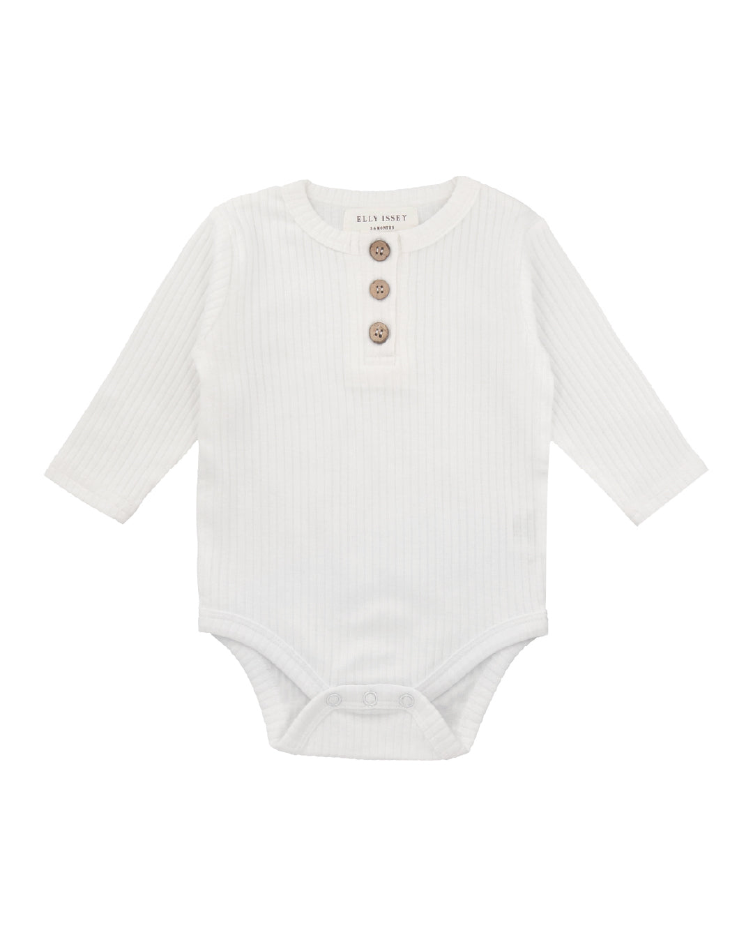 ORGANIC COTTON BRYNNE LONG SLEEVE BODYSUIT - FEATHER CLOUD