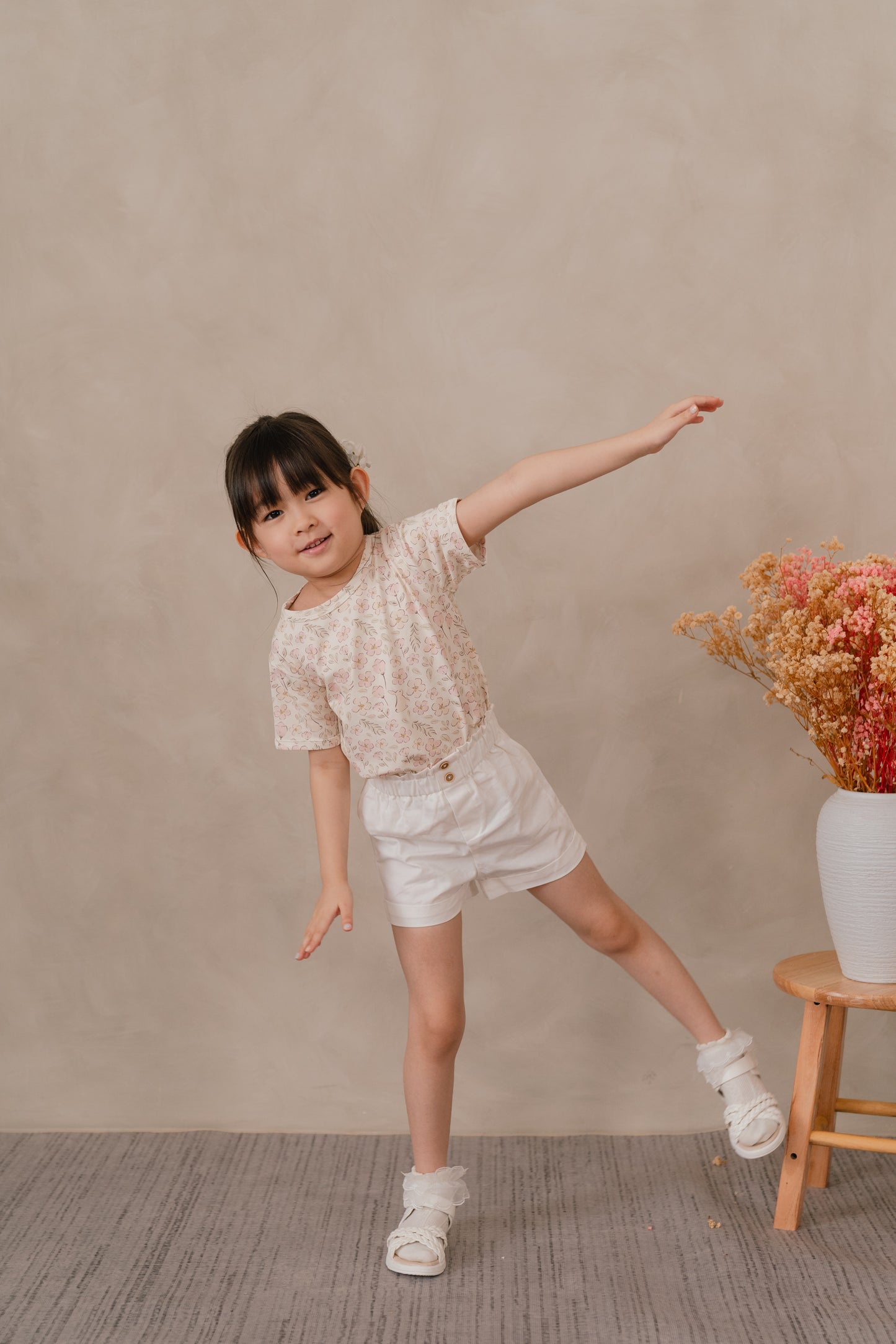 ORGANIC COTTON JOEY TEE - BLUSH MEADOW