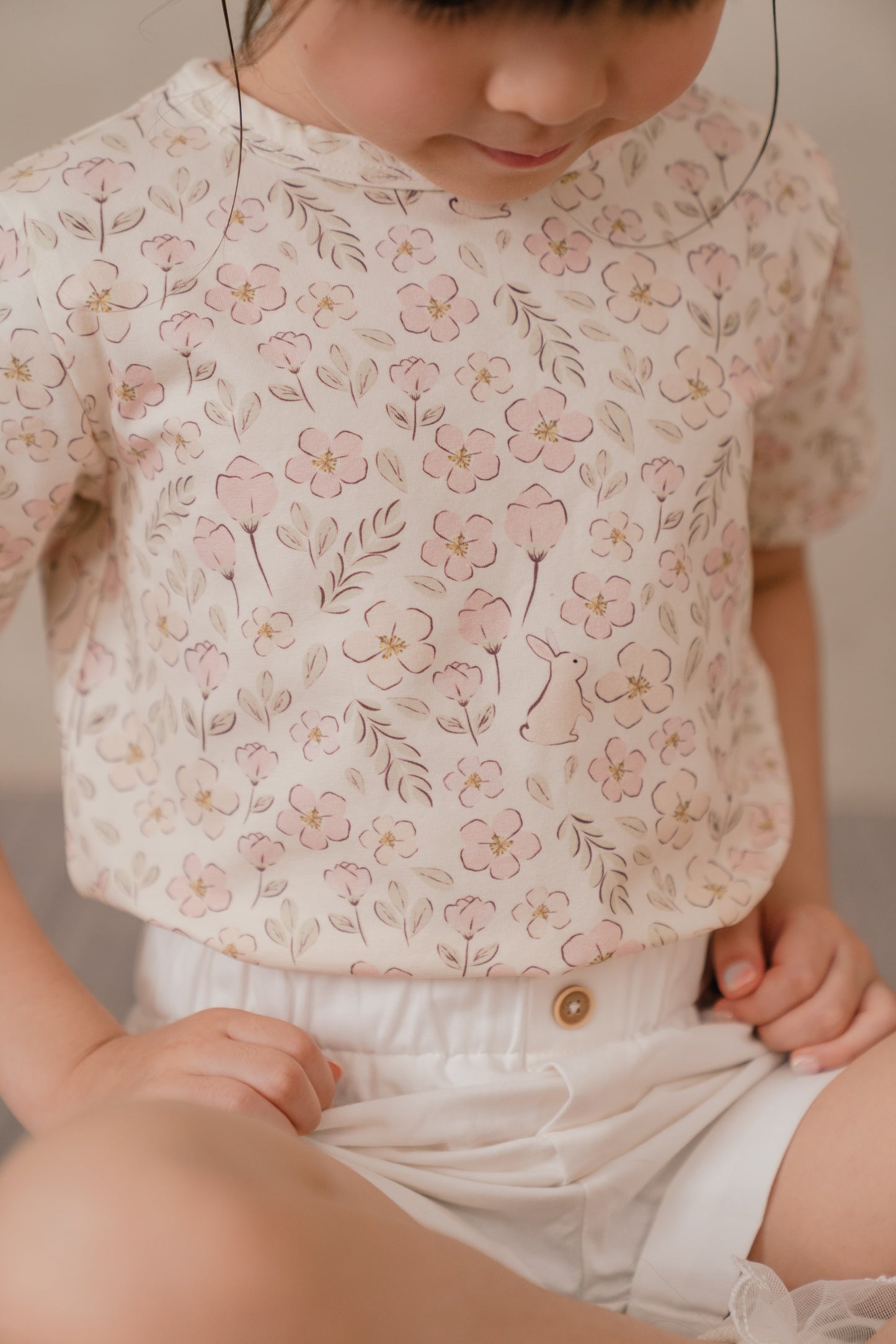ORGANIC COTTON JOEY TEE - BLUSH MEADOW