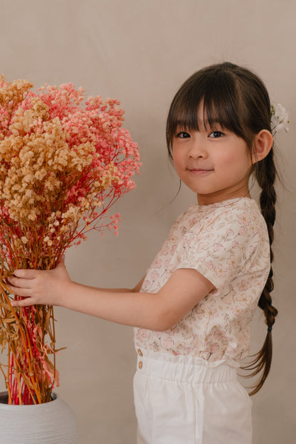 ORGANIC COTTON JOEY TEE - BLUSH MEADOW