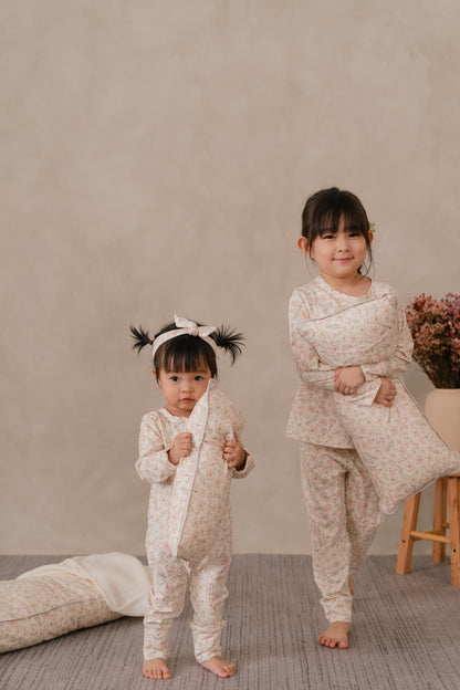 ORGANIC COTTON ZYLA ZIPSUIT - BLUSH MEADOW