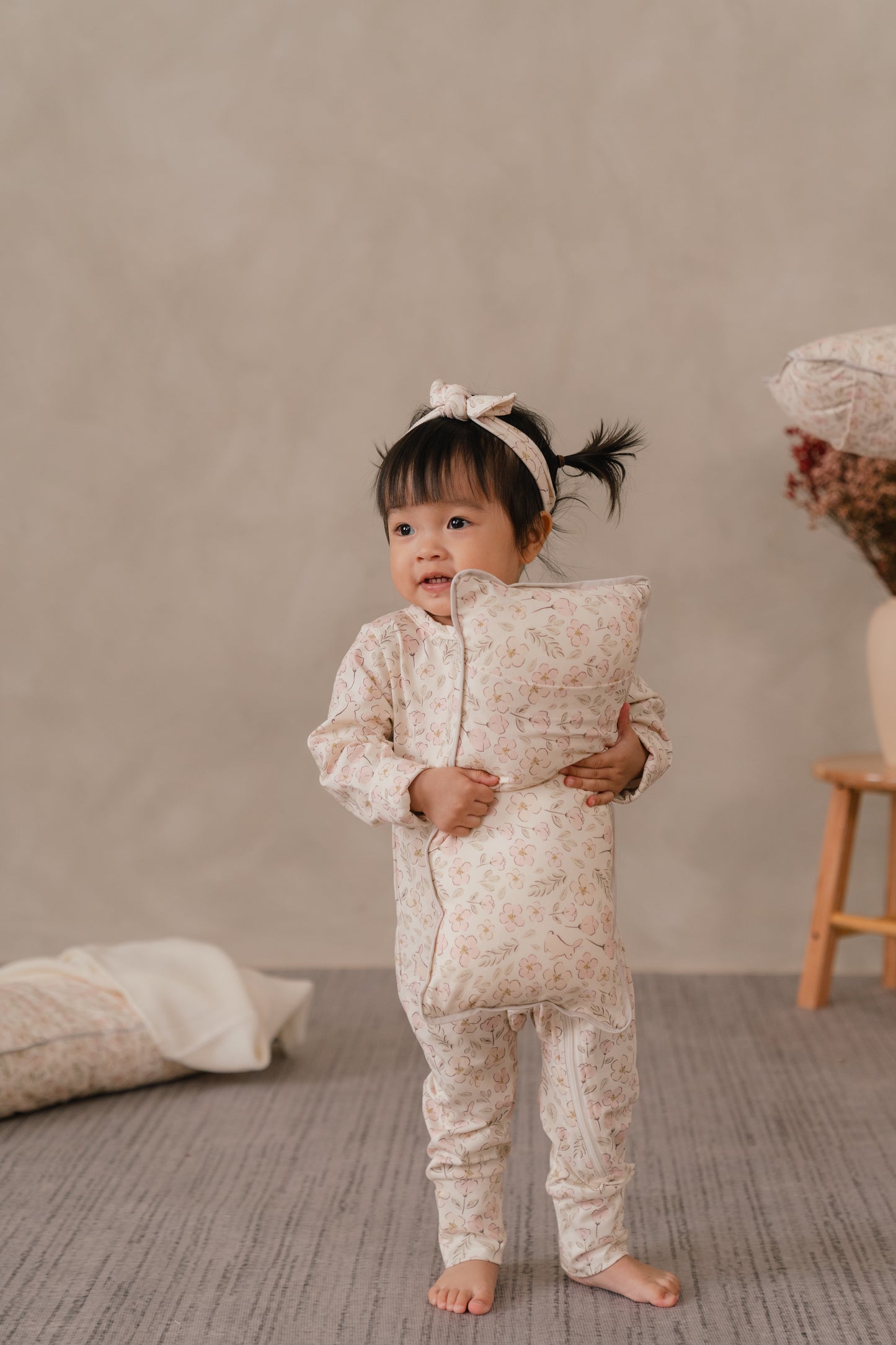 ORGANIC COTTON ZYLA ZIPSUIT - BLUSH MEADOW