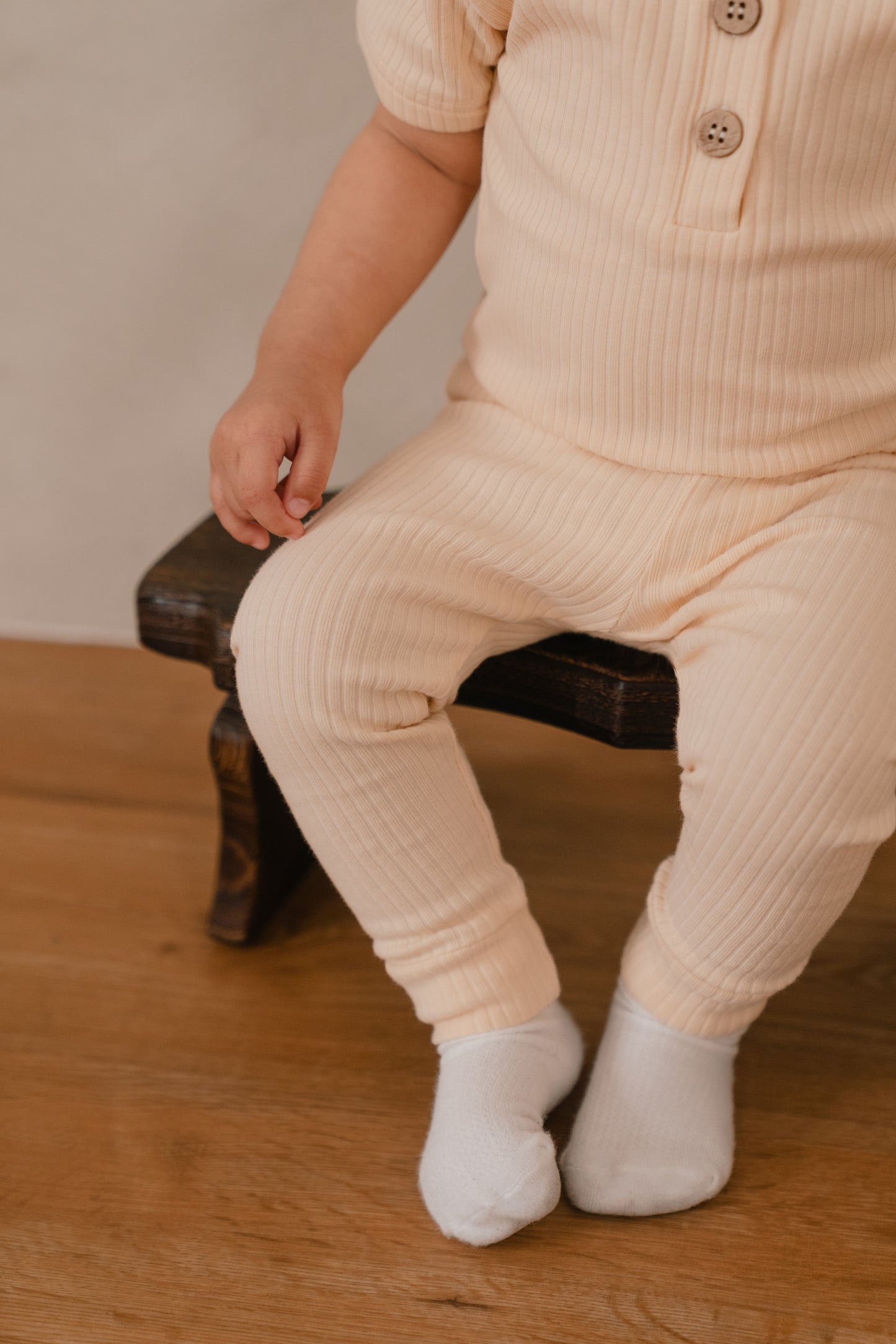 ORGANIC COTTON RUSS LEGGINGS - PEBBLE CLAY
