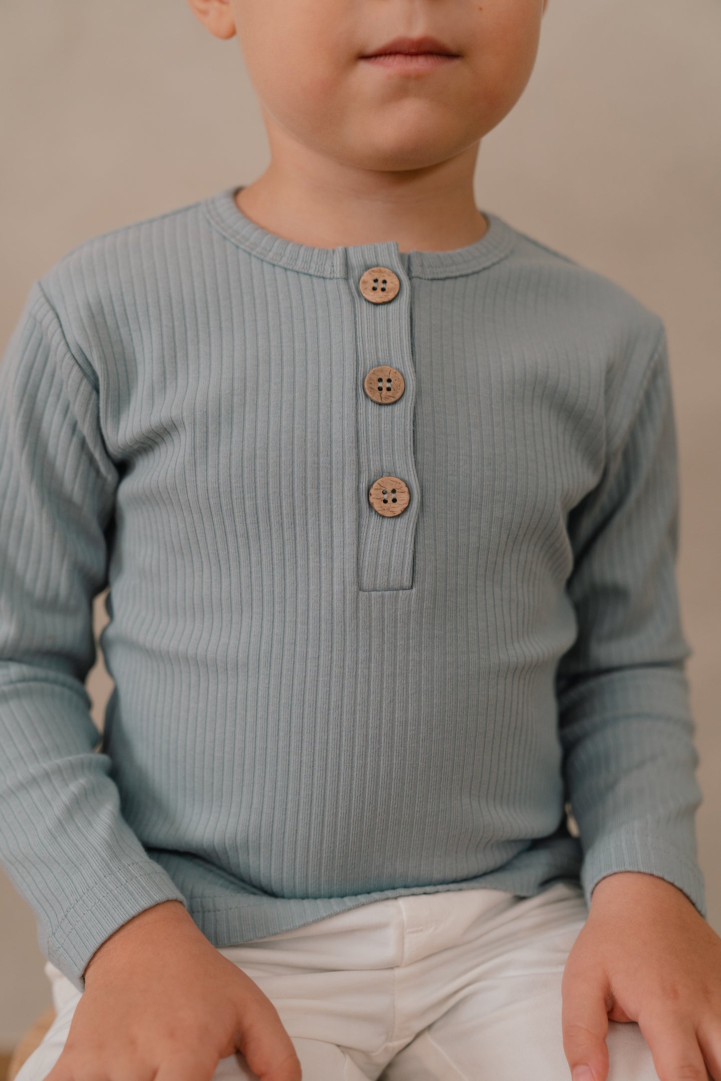 ORGANIC COTTON ELIO LONG SLEEVE TEE - CORAL MIST