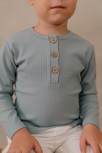 ORGANIC COTTON ELIO LONG SLEEVE TEE - CORAL MIST
