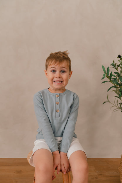 ORGANIC COTTON ELIO LONG SLEEVE TEE - CORAL MIST