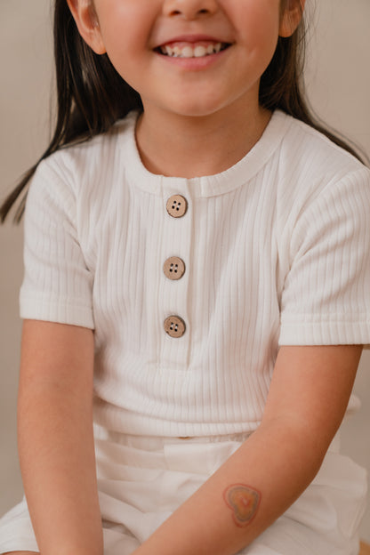 ORGANIC COTTON NICO SHORT SLEEVE TEE - FEATHER CLOUD