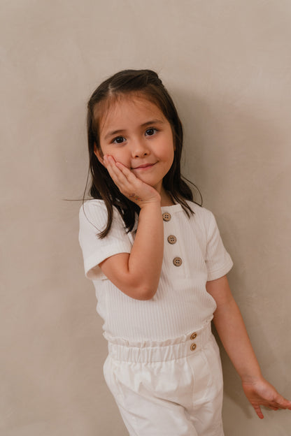 ORGANIC COTTON NICO SHORT SLEEVE TEE - FEATHER CLOUD