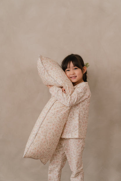 ORGANIC COTTON CUDDLE PILLOW - BLUSH MEADOW