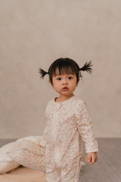 ORGANIC COTTON ZYLA ZIPSUIT - BLUSH MEADOW