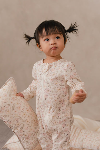 ORGANIC COTTON ZYLA ZIPSUIT - BLUSH MEADOW