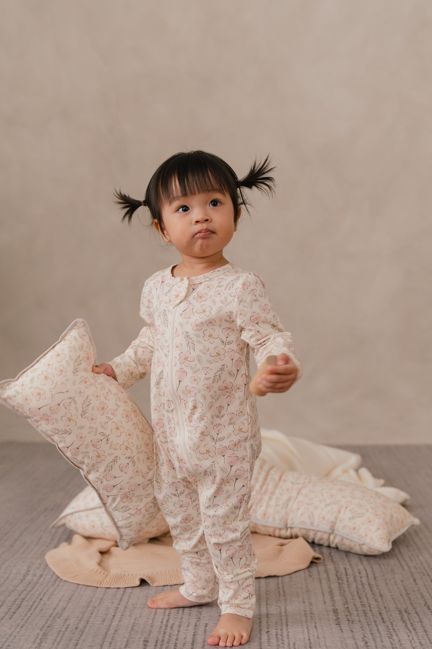 ORGANIC COTTON CUDDLE PILLOW - BLUSH MEADOW