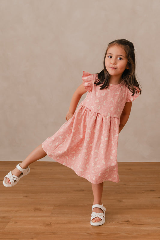 ORGANIC COTTON EMILIA FLUTTER DRESS - PETALWOOD