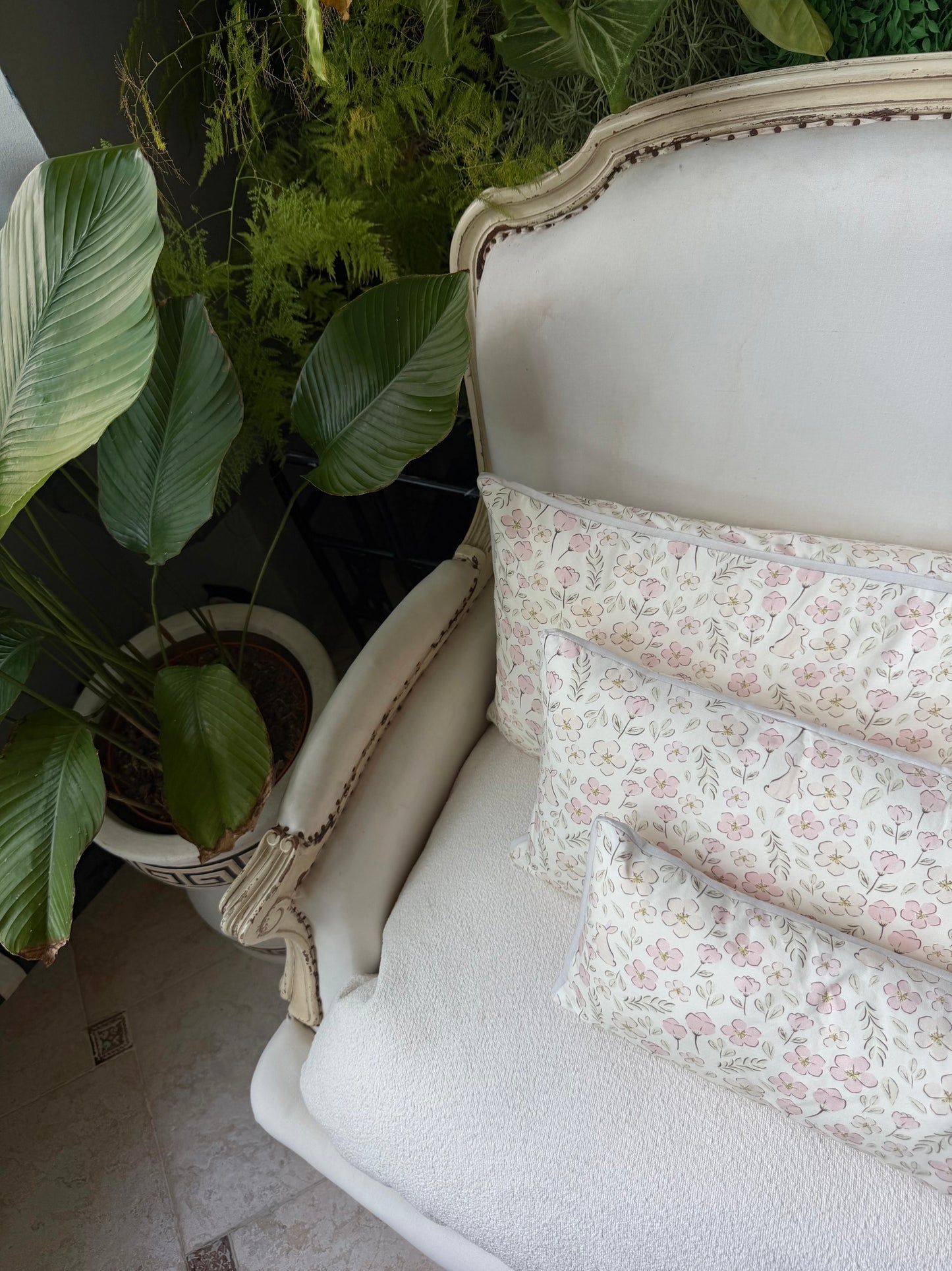 ORGANIC COTTON CUDDLE PILLOW - BLUSH MEADOW