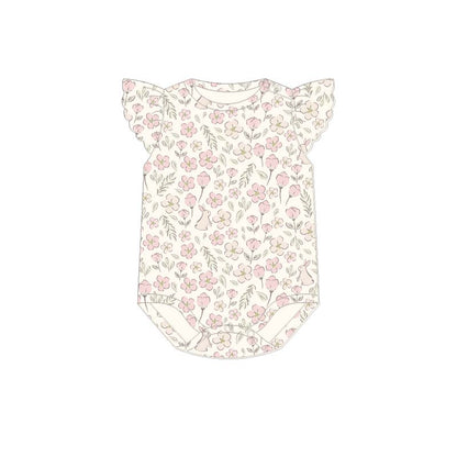 ORGANIC COTTON SIERRA FLUTTER BODYSUIT - BLUSH MEADOW